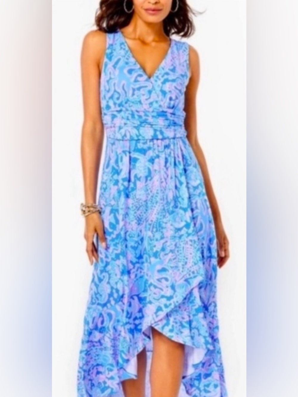 LILLY PULITZER Moana Wrap Maxi Dress, Boca Blue, NWT, size Small